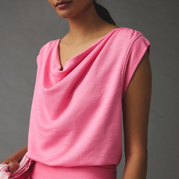 Pink Daily Practice by Anthropologie Slouchy Cowl Neck Top - Picture 2 of 2